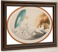 Woman Reclining With Parasol By Louis Icart Fine Art Print