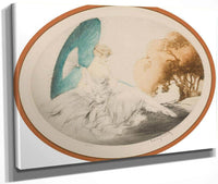 Woman Reclining With Parasol By Louis Icart Fine Art Print