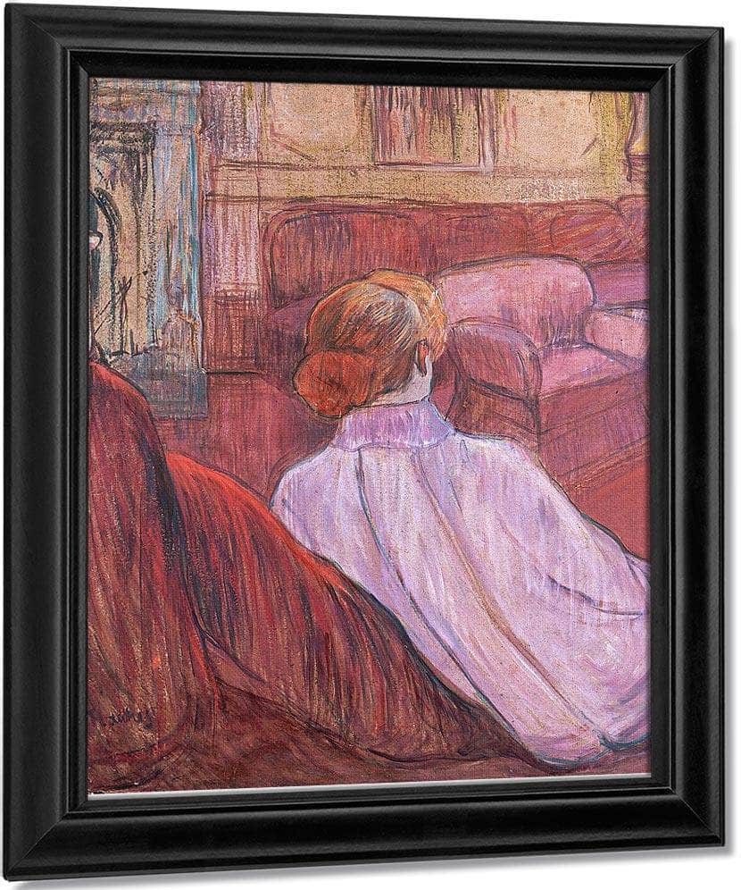 Woman Sat On A Red Settee By Henri Marie Raymond De Toulouse Lautrec Monfa Fine Art Print