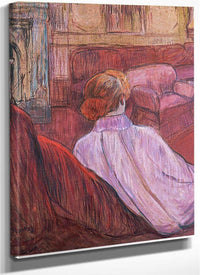 Woman Sat On A Red Settee By Henri Marie Raymond De Toulouse Lautrec Monfa Fine Art Print