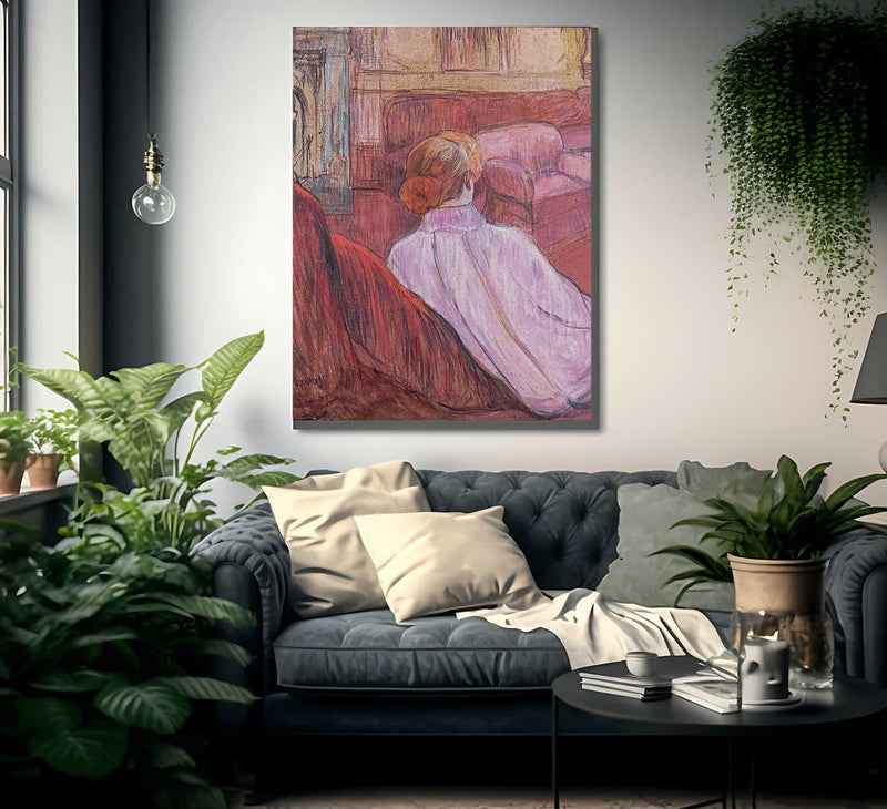 Woman Sat On A Red Settee By Henri Marie Raymond De Toulouse Lautrec Monfa Fine Art Print