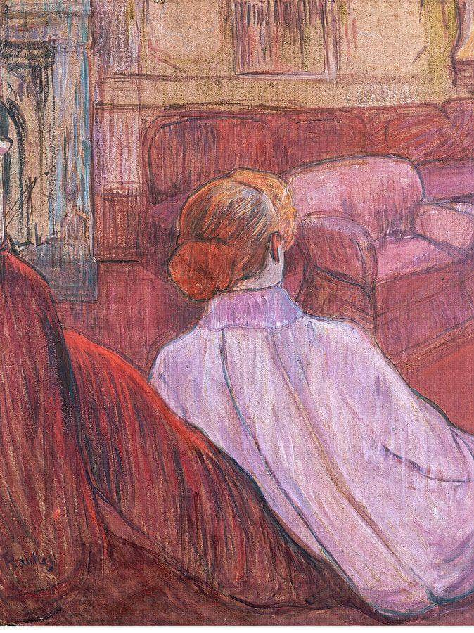 Woman Sat On A Red Settee By Henri Marie Raymond De Toulouse Lautrec Monfa Fine Art Print
