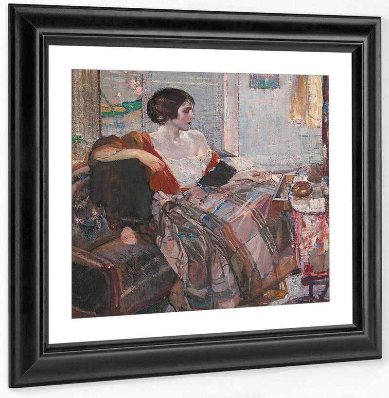 Woman Seated At A Dressing Table By Richard Edward Miller Fine Art Print