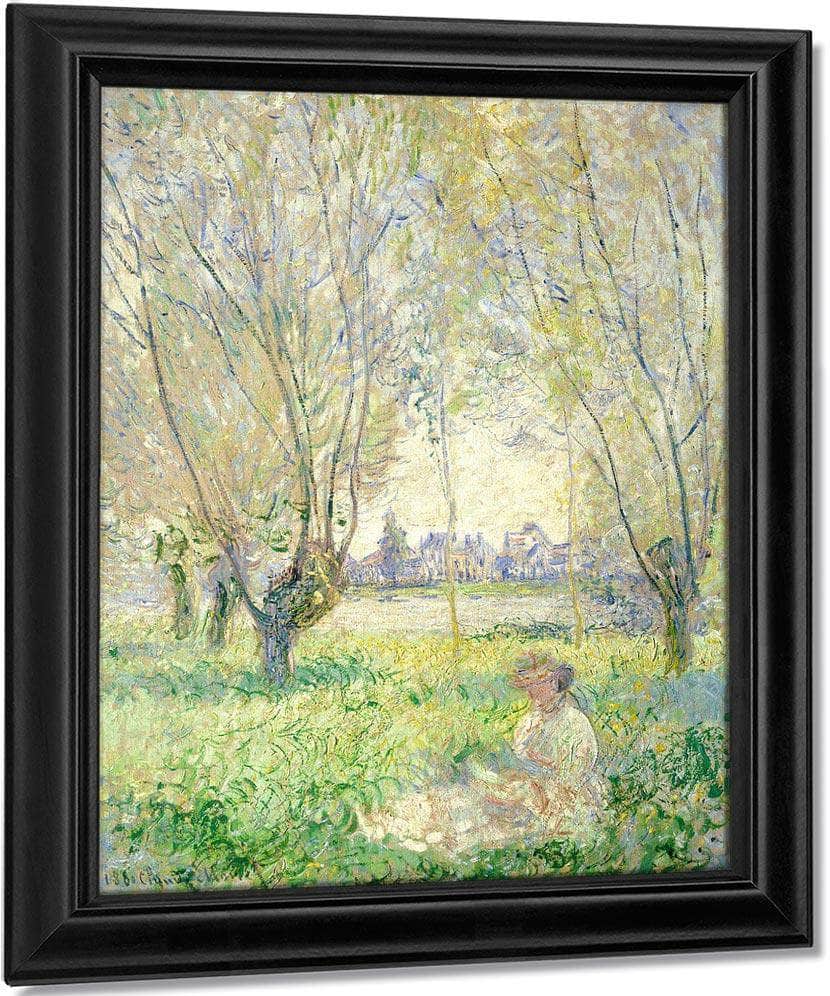 Woman Seated Under The Willows Claude Monet Fine Art Print