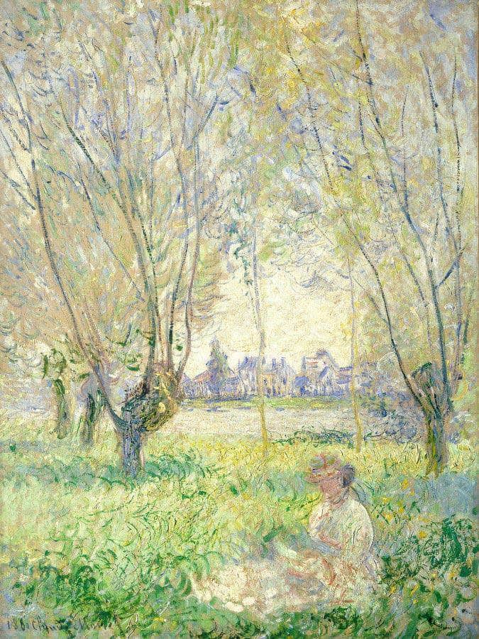 Woman Seated Under The Willows Claude Monet Fine Art Print
