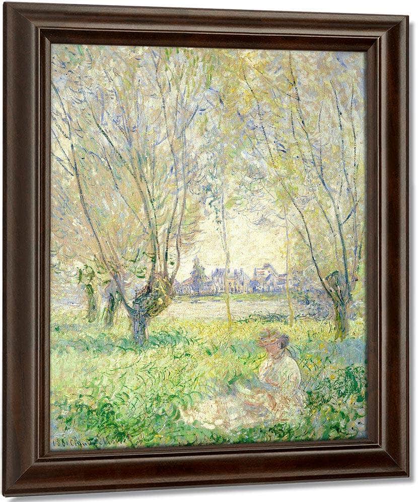 Woman Seated Under The Willows Claude Monet Fine Art Print
