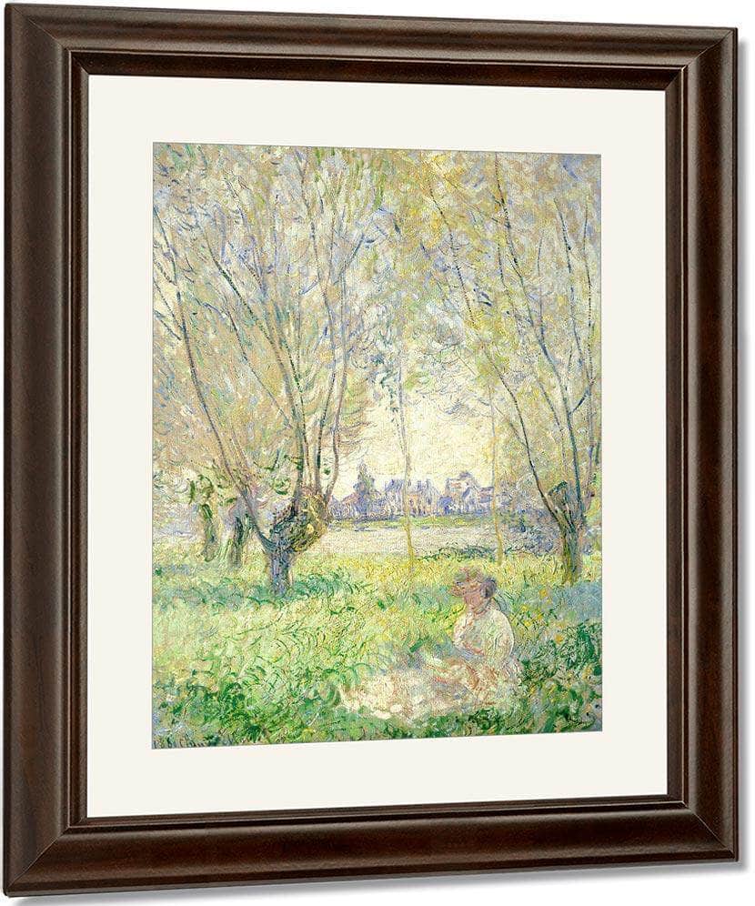 Woman Seated Under The Willows Claude Monet Fine Art Print