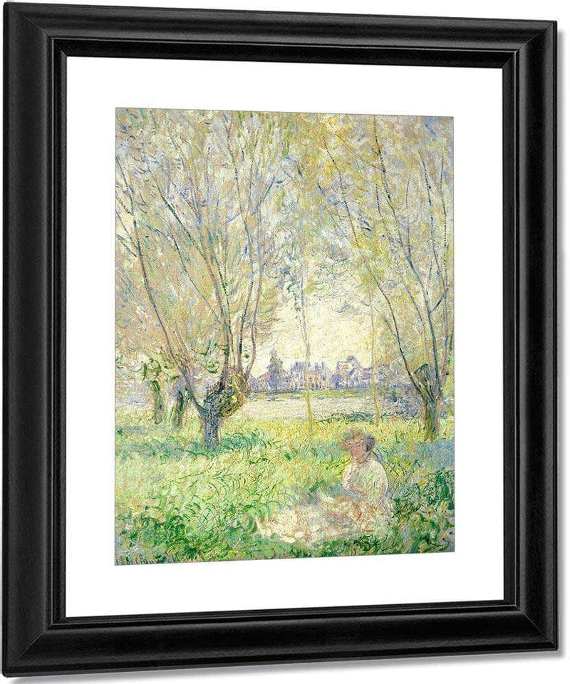 Woman Seated Under The Willows Claude Monet Fine Art Print