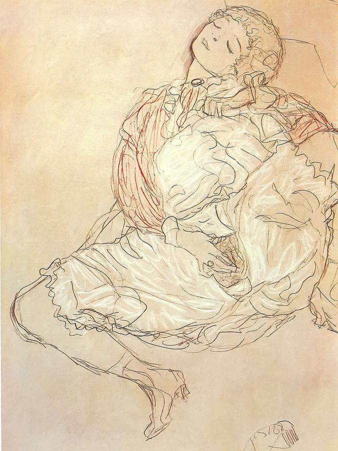 Woman Seated With Open Thighs, 1916 By Gustav Klimt Fine Art Print