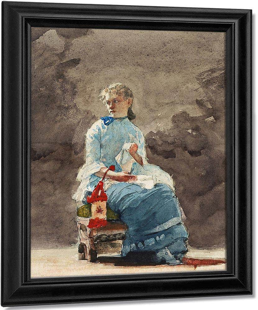 Woman Sewing By Winslow Homer Fine Art Print