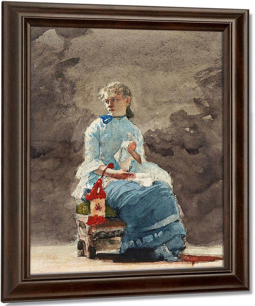 Woman Sewing By Winslow Homer Fine Art Print