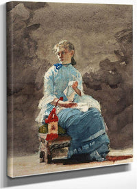 Woman Sewing By Winslow Homer Fine Art Print