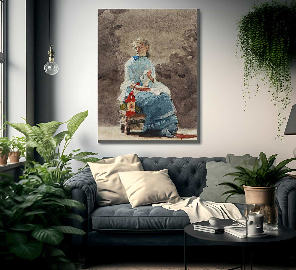 Woman Sewing By Winslow Homer Fine Art Print