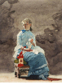 Woman Sewing By Winslow Homer Fine Art Print