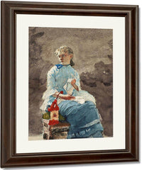 Woman Sewing By Winslow Homer Fine Art Print