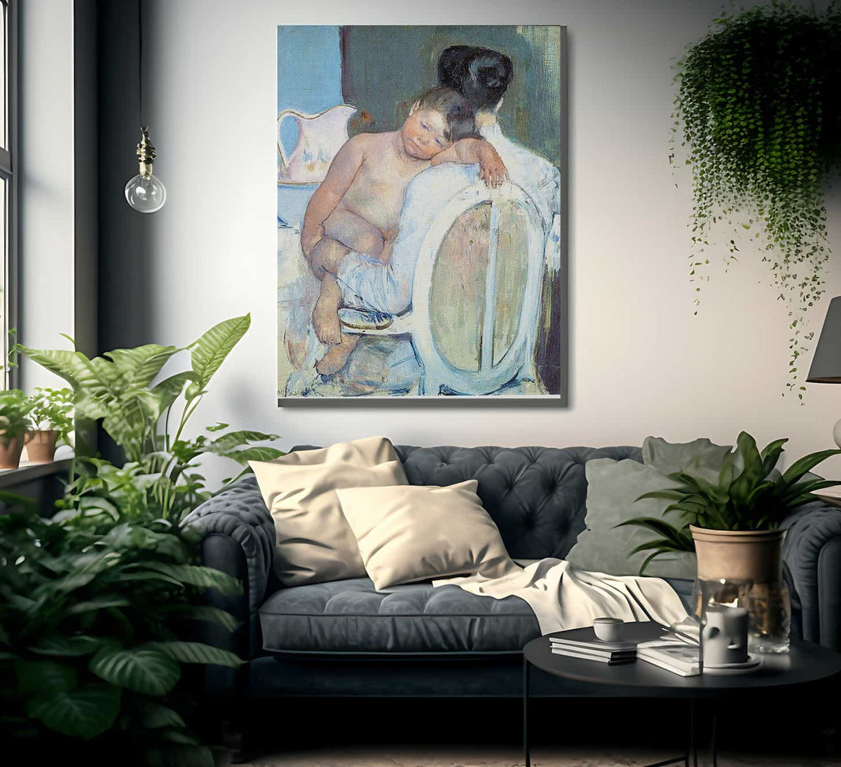 Woman Sitting With A Child In Her Arms By Mary Cassatt Fine Art Print