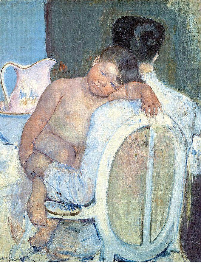 Woman Sitting With A Child In Her Arms By Mary Cassatt Fine Art Print