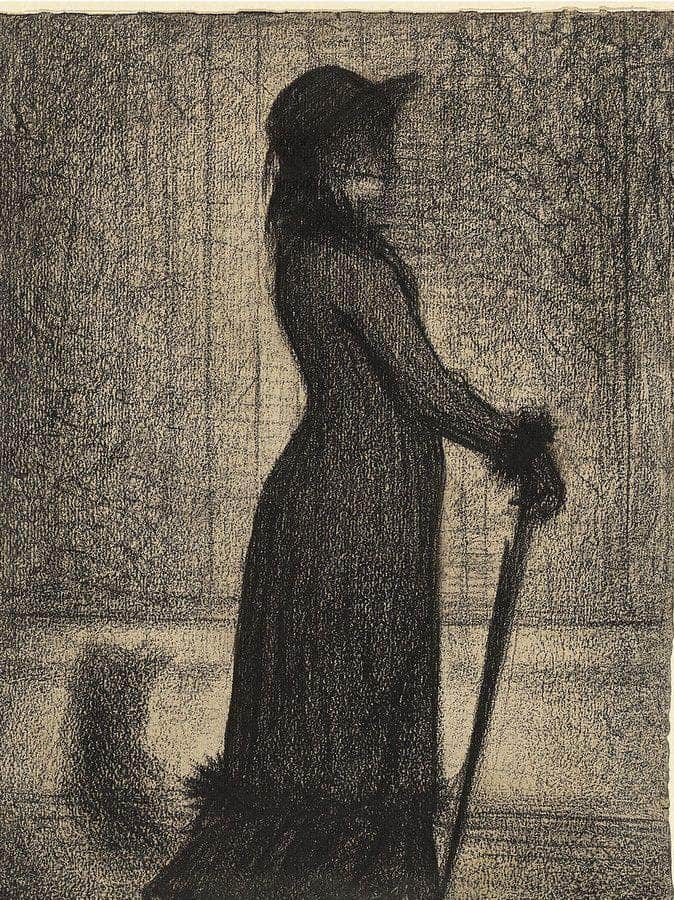Woman Strolling By Georges Pierre Seurat Fine Art Print