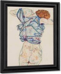 Woman Undressing By Egon Schiele Fine Art Print