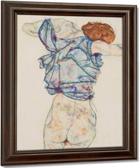 Woman Undressing By Egon Schiele Fine Art Print