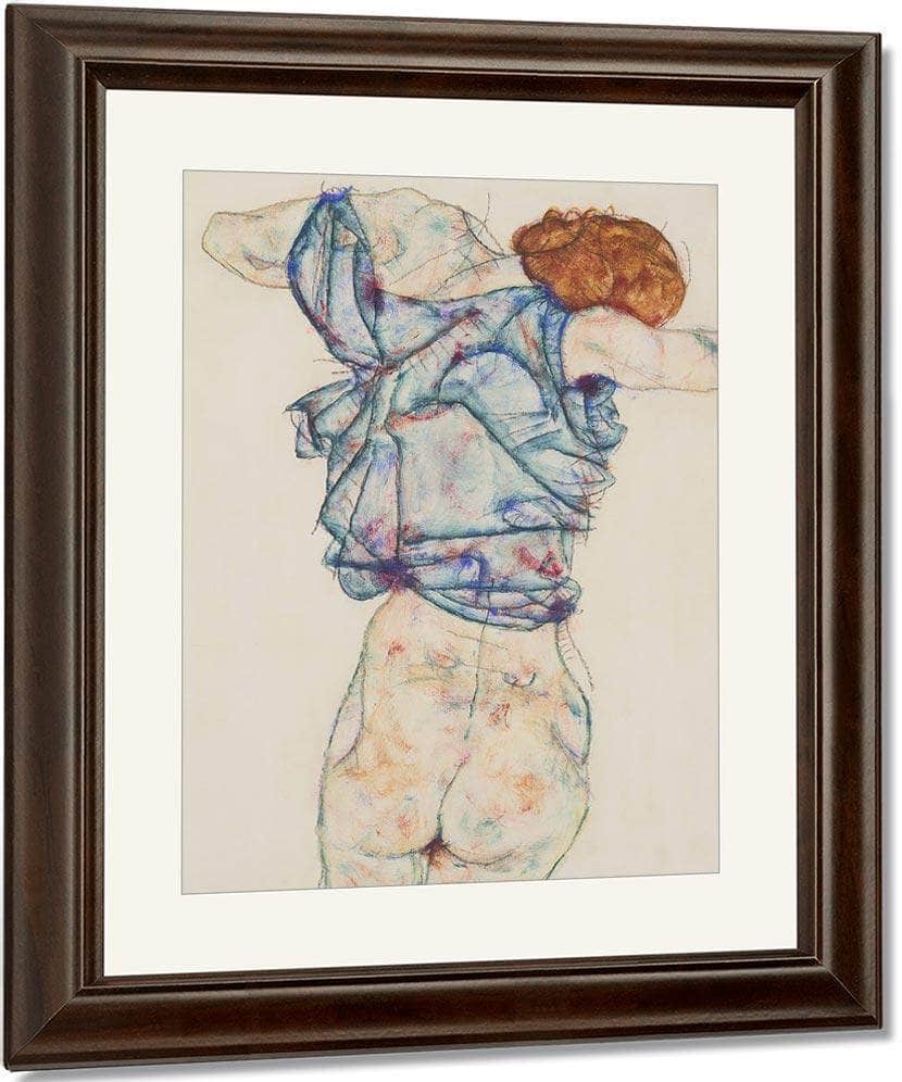 Woman Undressing By Egon Schiele Fine Art Print