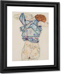 Woman Undressing By Egon Schiele Fine Art Print