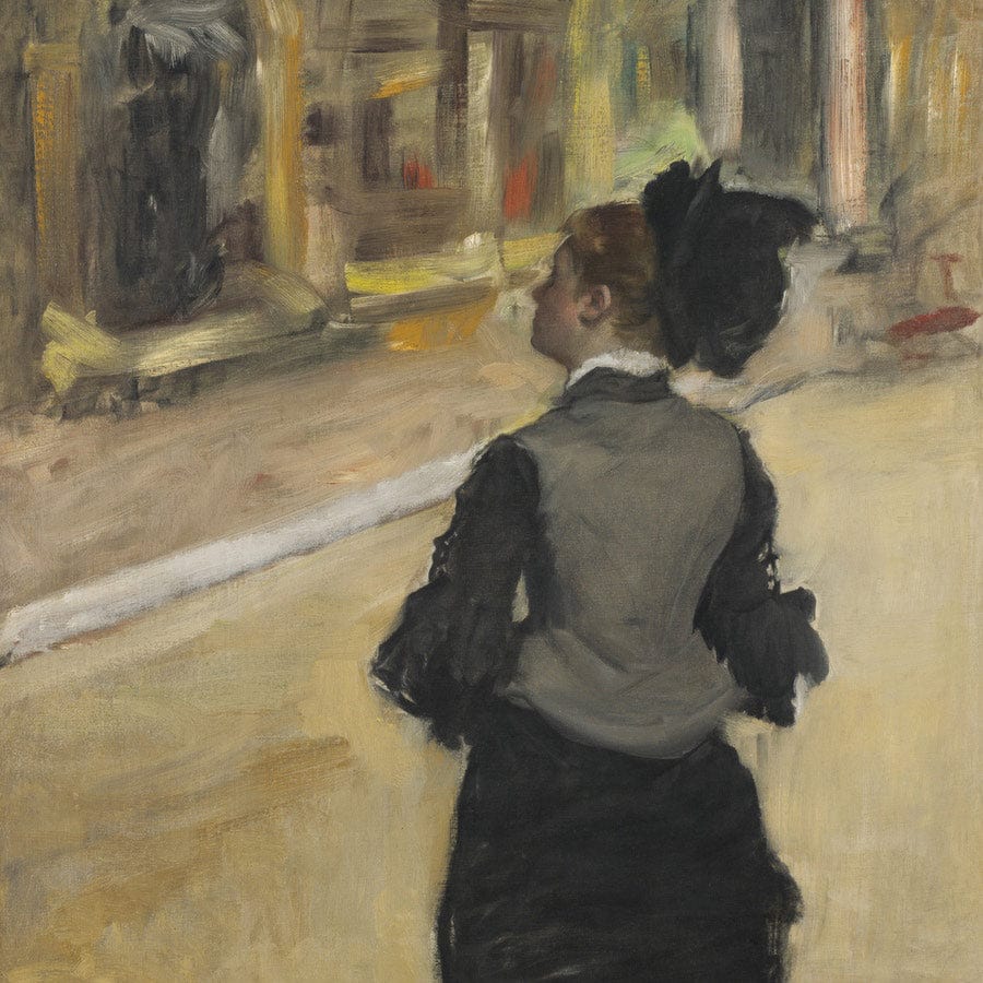 Woman Viewed From Behind (Visit To A Museum) By Edgar Degas Fine Art Print