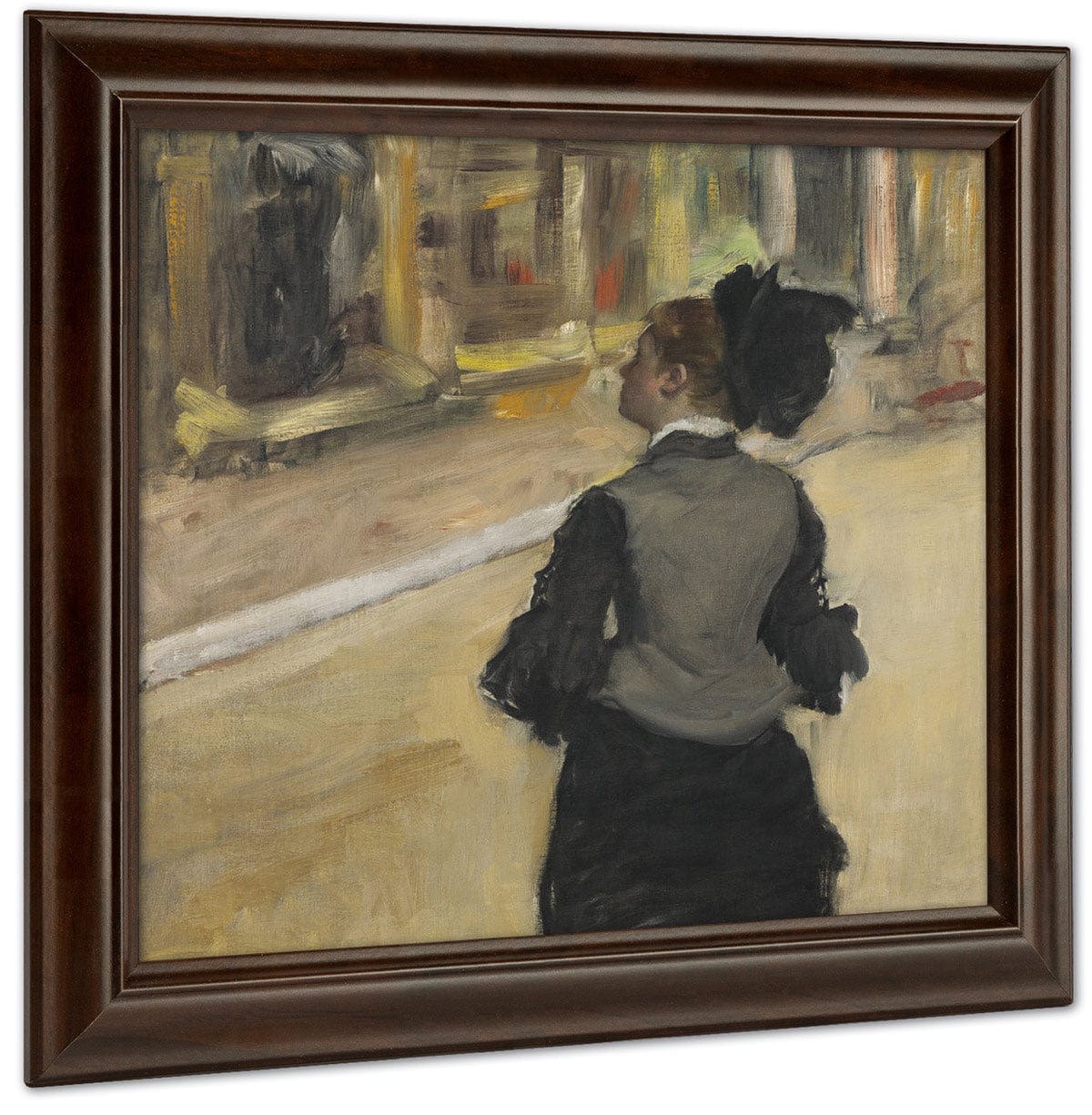 Woman Viewed From Behind (Visit To A Museum) By Edgar Degas Fine Art Print