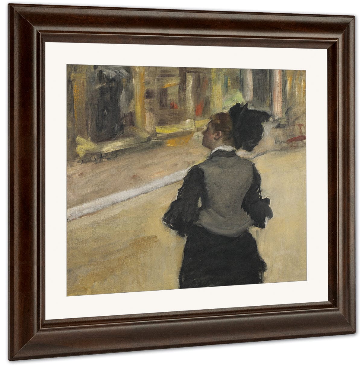 Woman Viewed From Behind (Visit To A Museum) By Edgar Degas Fine Art Print