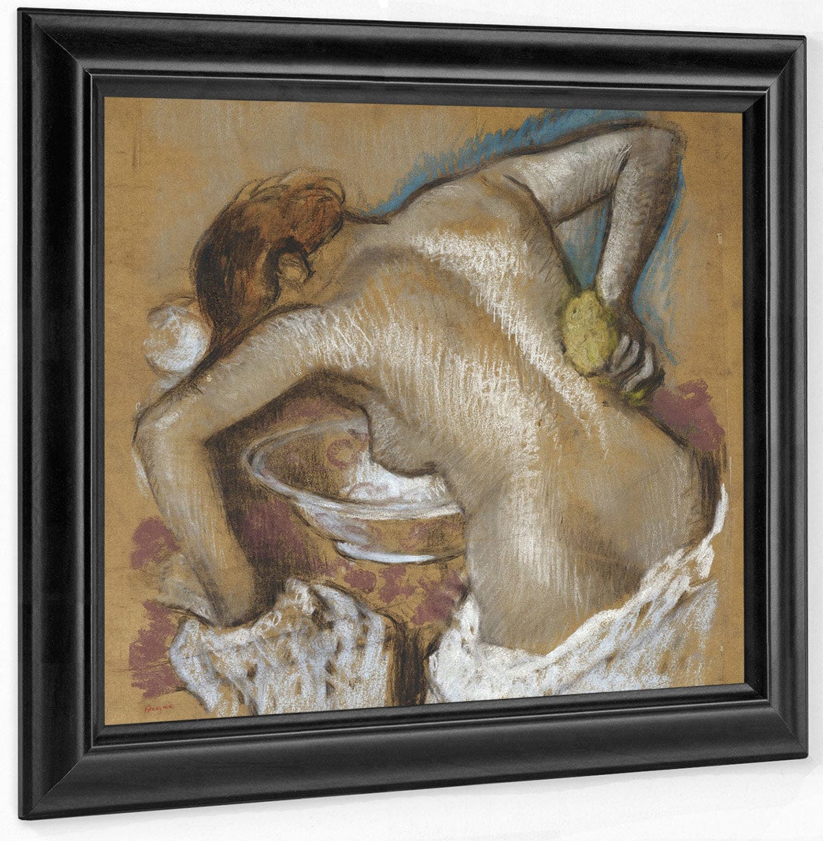 Woman Washing Her Back With A Sponge By Edgar Degas Fine Art Print