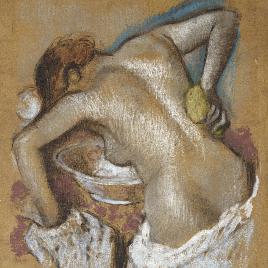 Woman Washing Her Back With A Sponge By Edgar Degas Fine Art Print