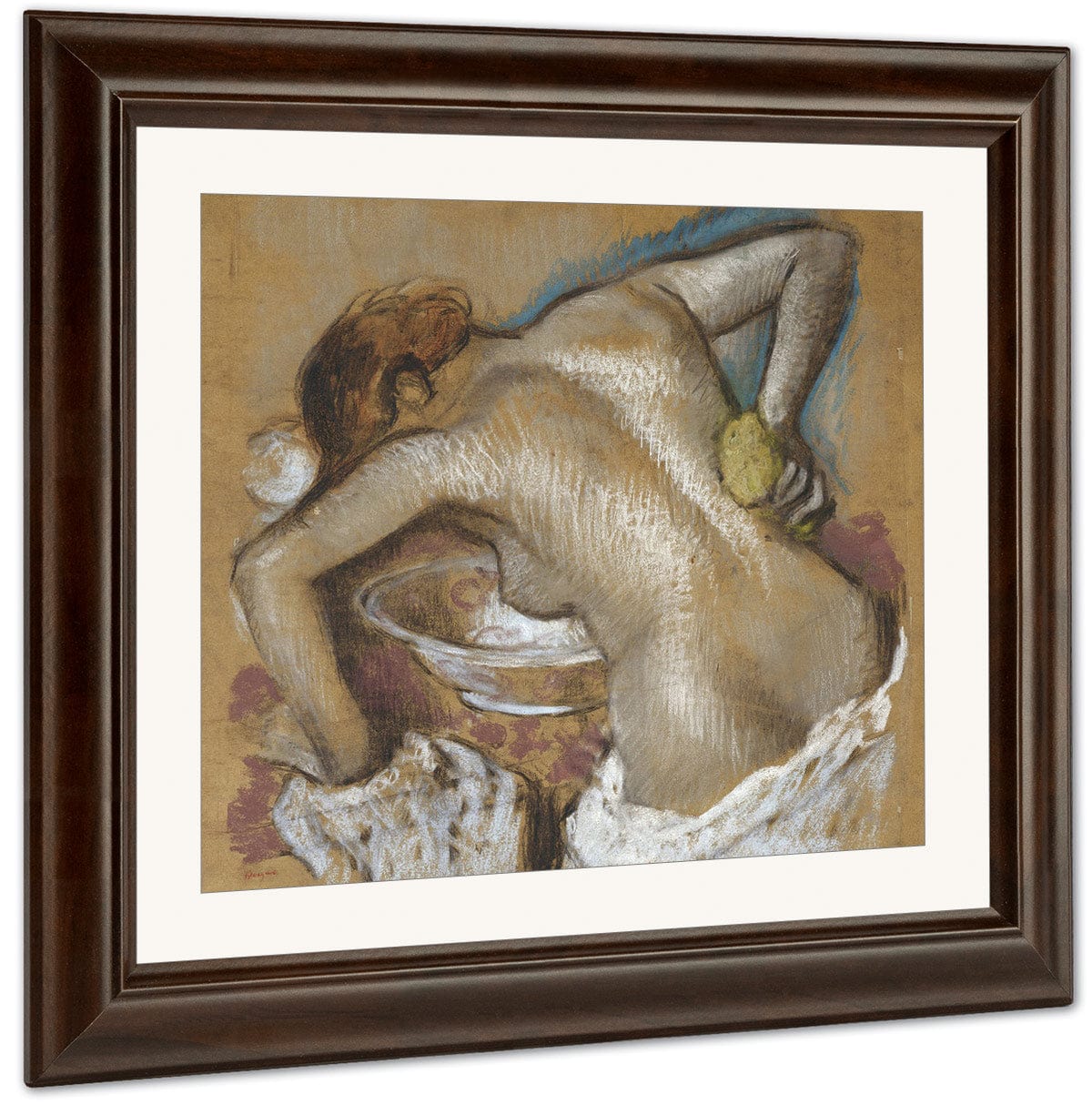 Woman Washing Her Back With A Sponge By Edgar Degas Fine Art Print