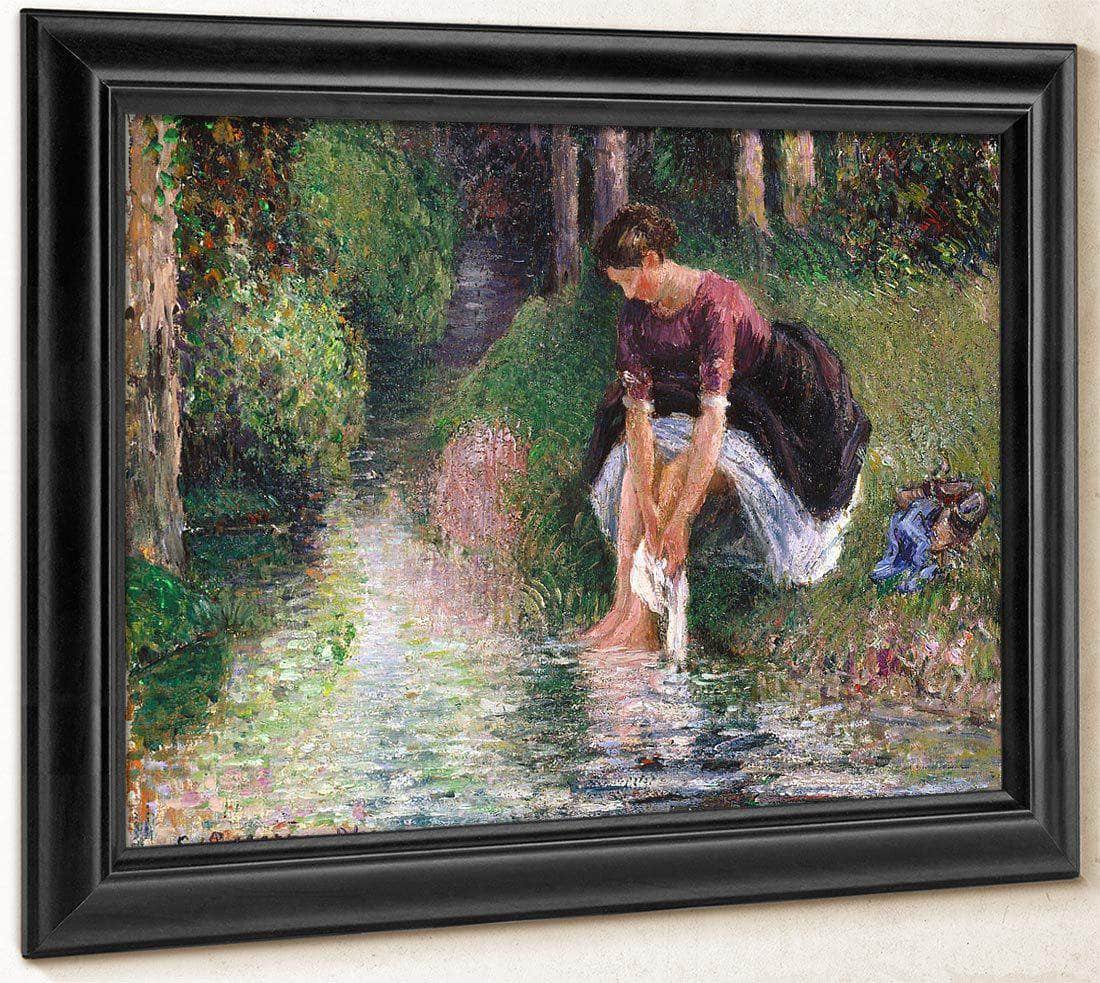 Woman Washing Her Feet In A Brook Camille Pissarro Fine Art Print