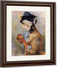 Woman Wearing Gloves Aka The Parisian 1885 Oil On Canvas Private Collection By Berthe Morisot Fine Art Print