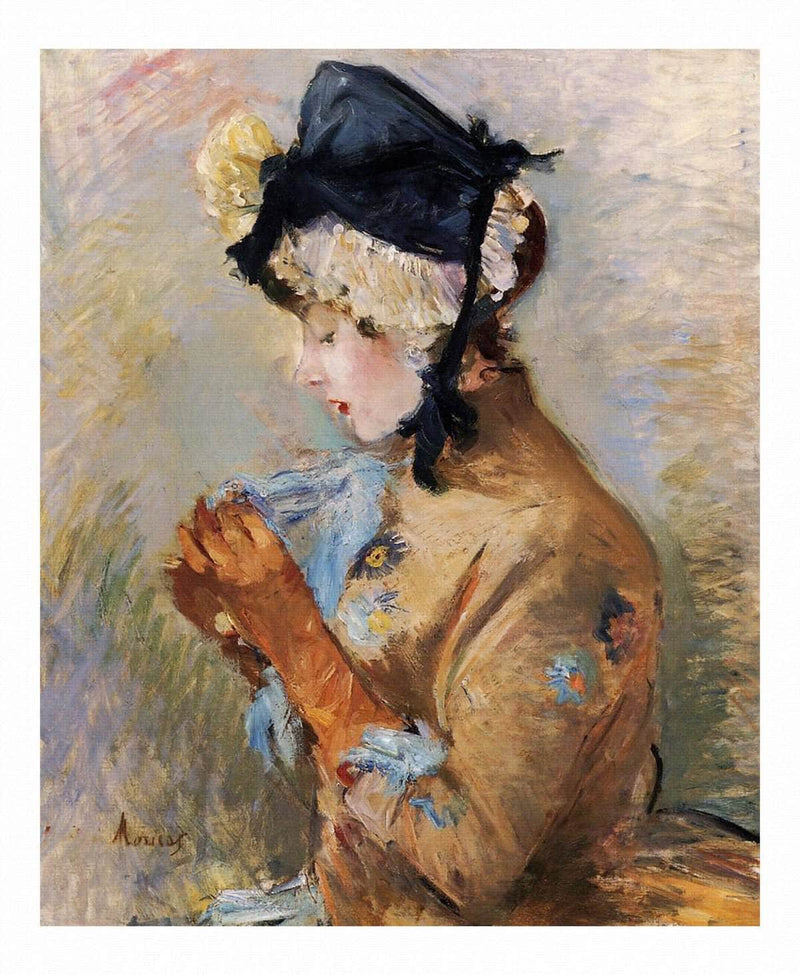 Woman Wearing Gloves Aka The Parisian 1885 Private Collection by Berthe Morisot Fine Art Print