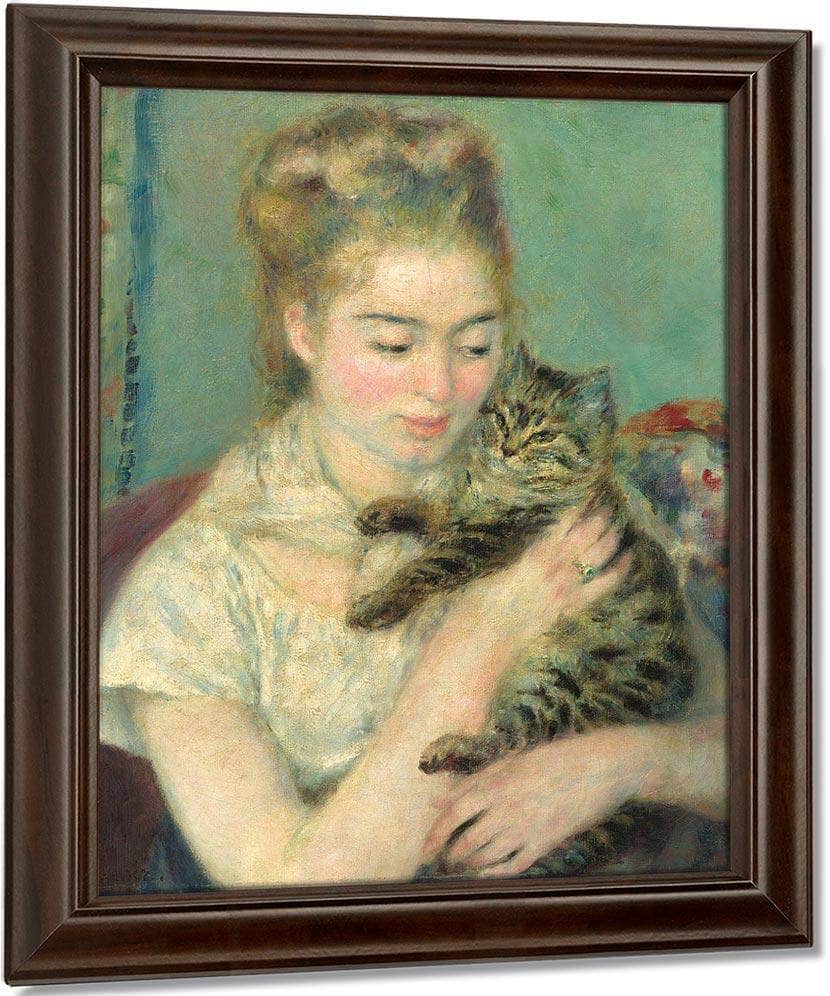 Woman With A Cat Pierre Auguste Renoir Fine Art Print