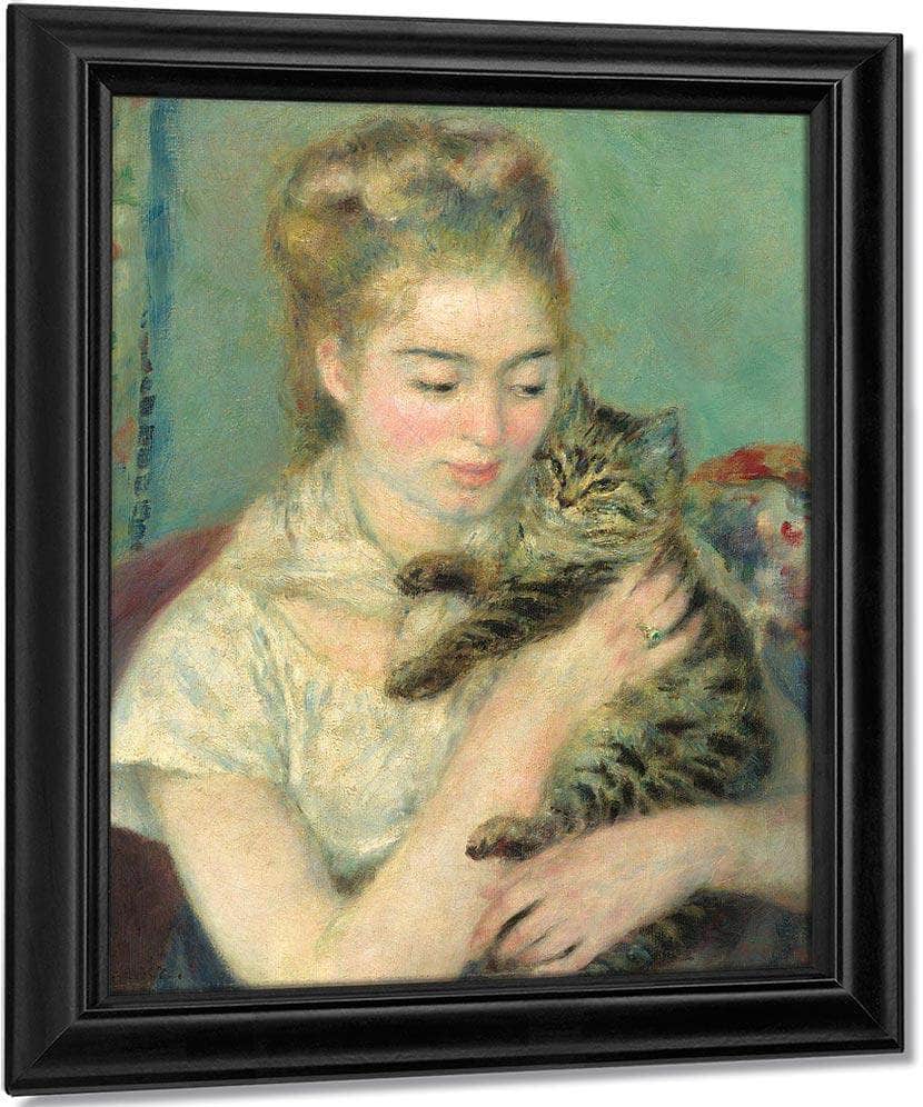 Woman With A Cat Pierre Auguste Renoir Fine Art Print