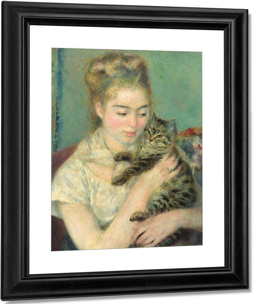 Woman With A Cat Pierre Auguste Renoir Fine Art Print