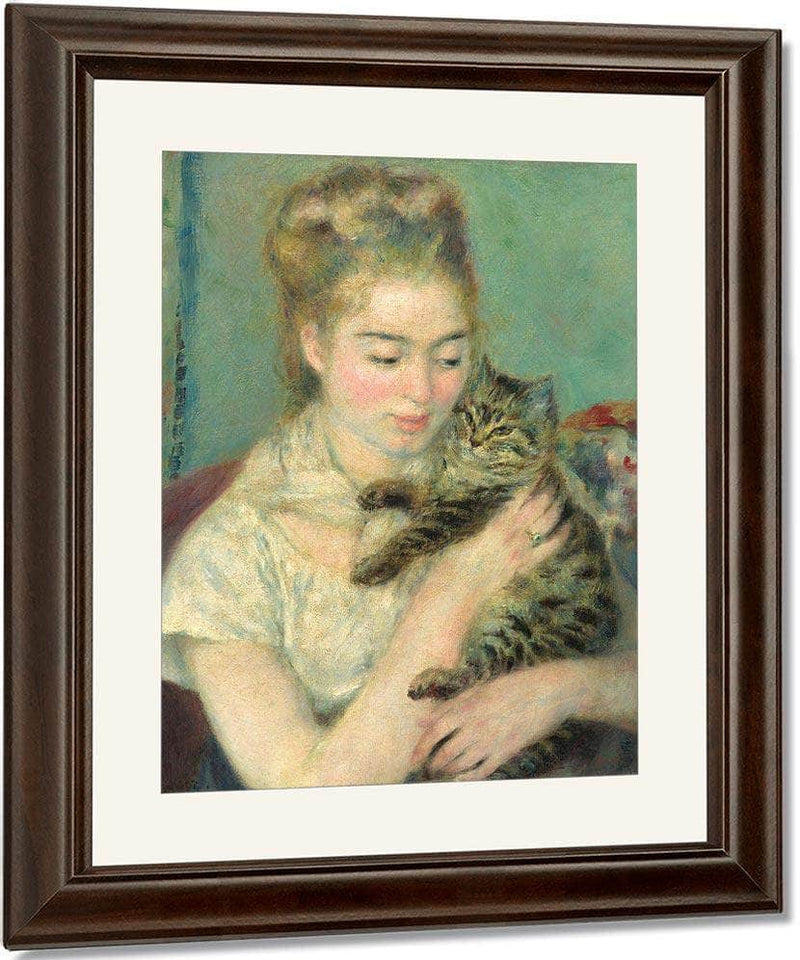 Woman With A Cat Pierre Auguste Renoir Fine Art Print