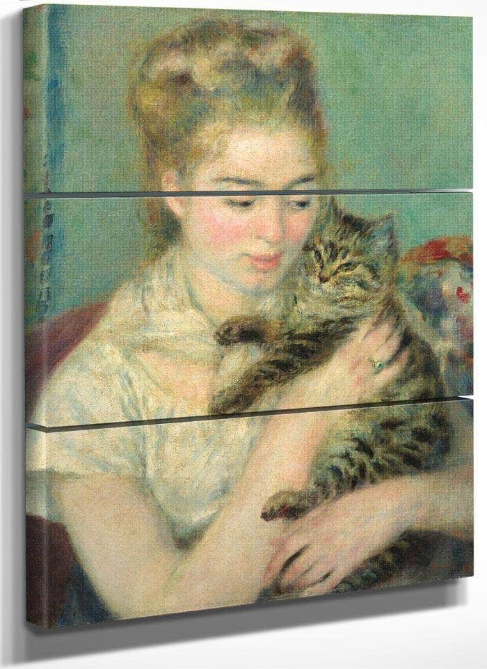 Woman With A Cat Pierre Auguste Renoir Fine Art Print