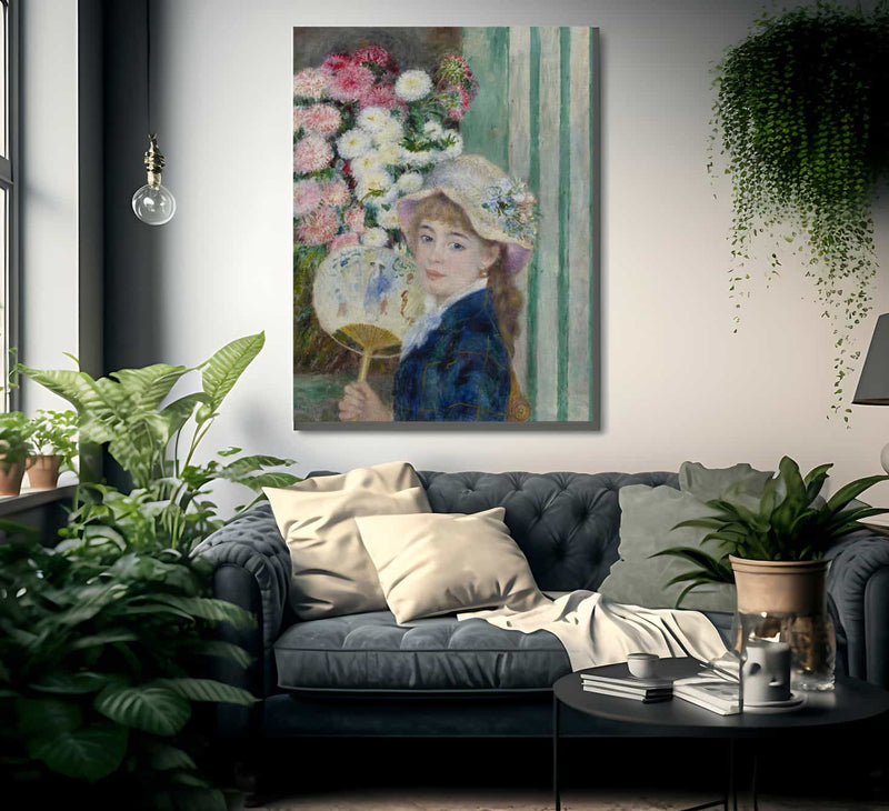 Woman With A Fan 1 By Pierre Auguste Renoir Fine Art Print