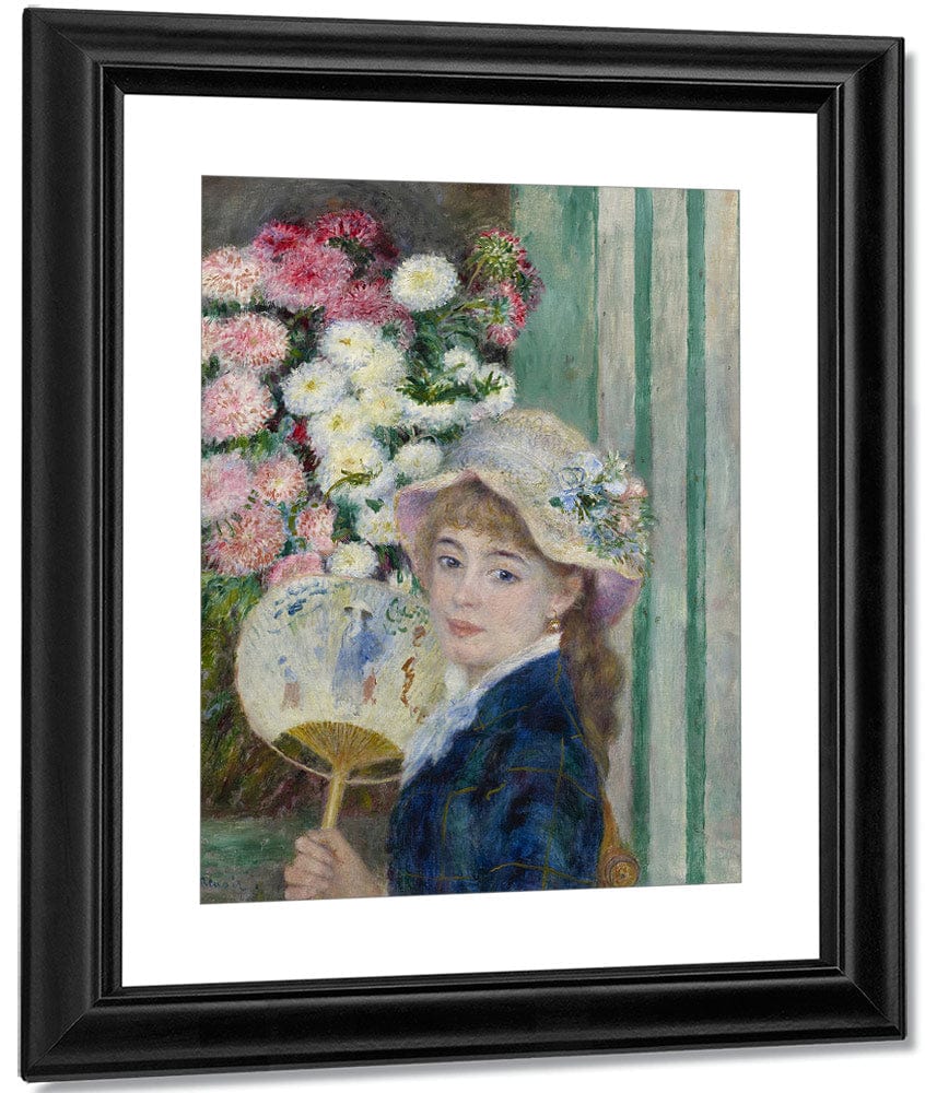 Woman With A Fan 1 By Pierre Auguste Renoir Fine Art Print