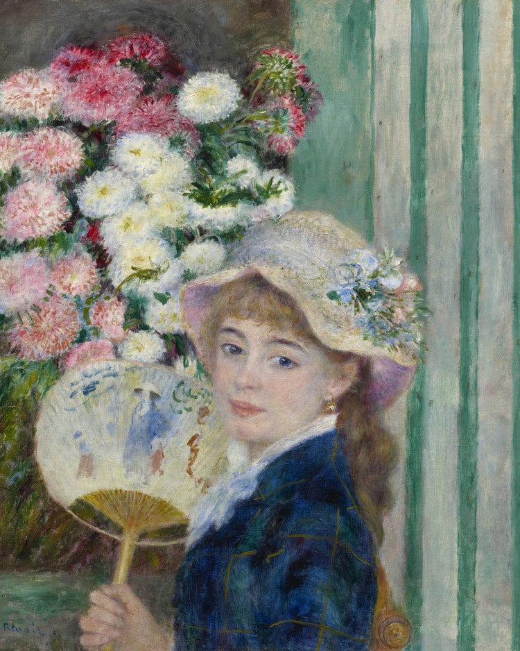 Woman With A Fan By Pierre Auguste Renoir Fine Art Print