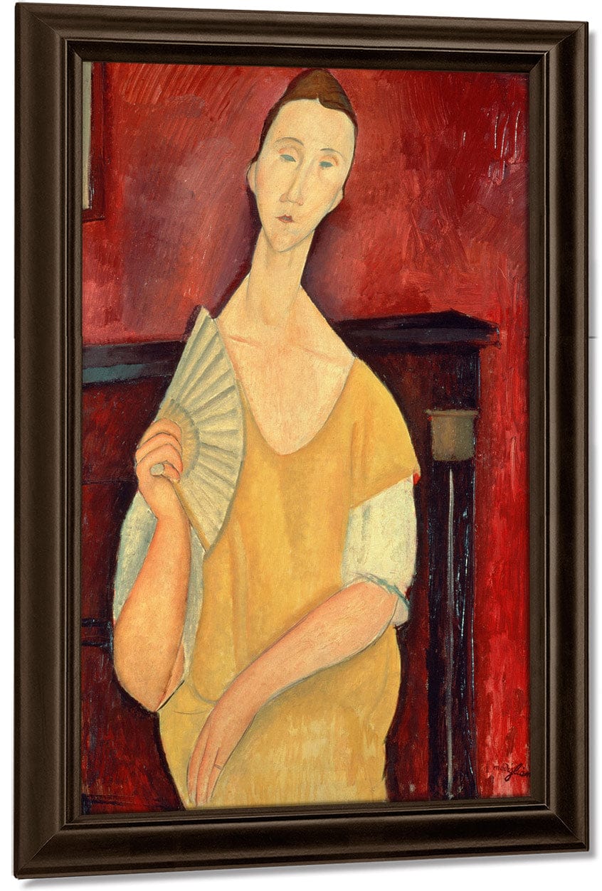 Woman With A Fan (Lunia Czechowska) By Amedeo Modigliani Fine Art Print