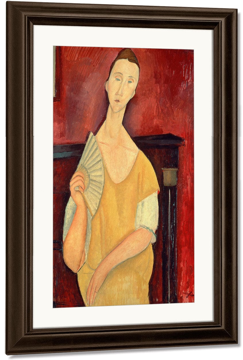 Woman With A Fan (Lunia Czechowska) By Amedeo Modigliani Fine Art Print