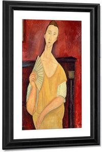 Woman With A Fan (Lunia Czechowska) By Amedeo Modigliani Fine Art Print
