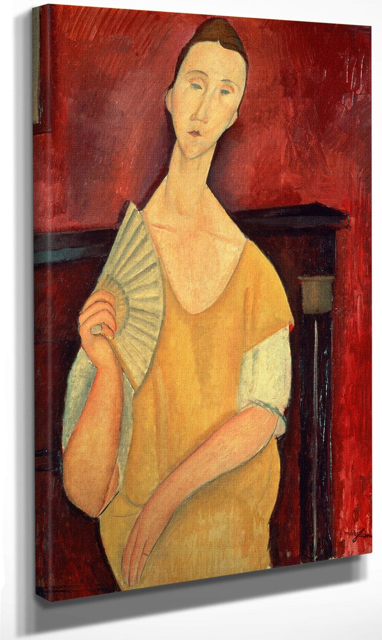 Woman With A Fan (Lunia Czechowska) By Amedeo Modigliani Fine Art Print