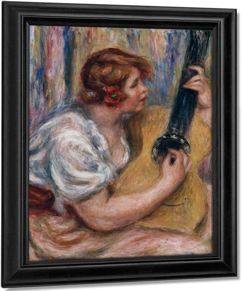 Woman With A Guitar By Pierre August Renoir Fine Art Print