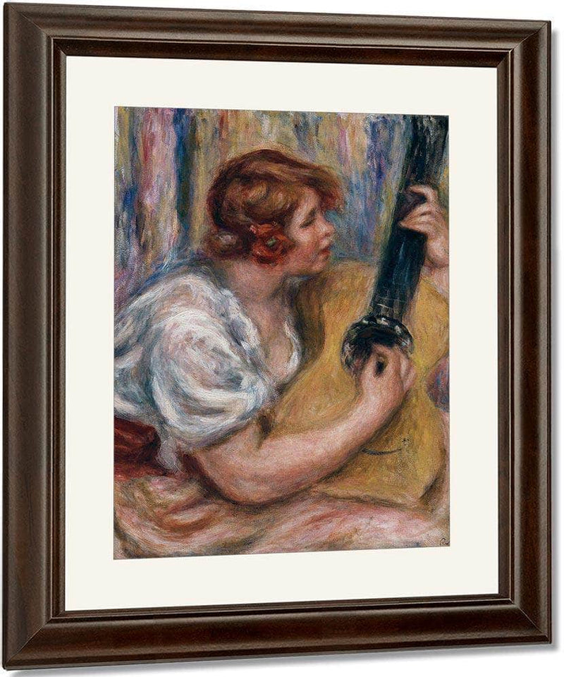 Woman With A Guitar By Pierre August Renoir Fine Art Print