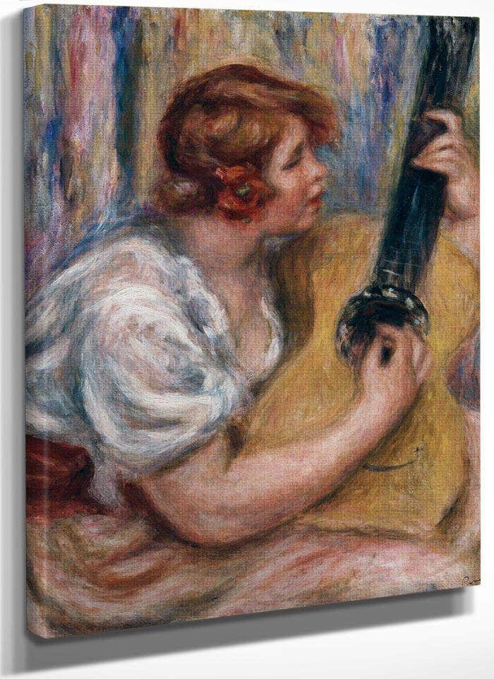 Woman With A Guitar By Pierre August Renoir Fine Art Print